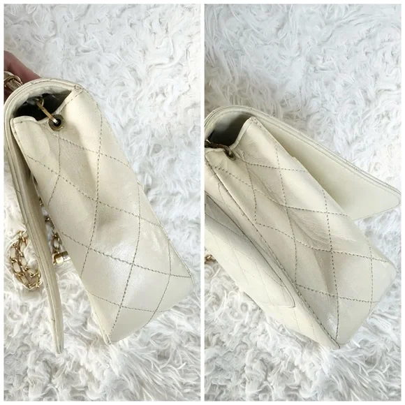 Chanel Vintage White Lambskin Full Flap Bag - Picture 4 of 13